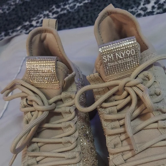 Steve Madden Sparkling Beige Sneakers - Picture 6 of 15